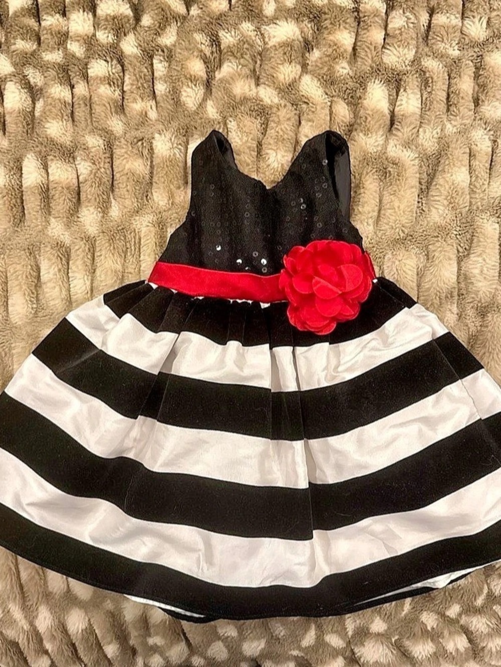 Sweet Heart Rose Striped Party Dress Baby 18M Like New